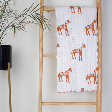 Natural Dyed Giraffe Print Warm Baby Blanket