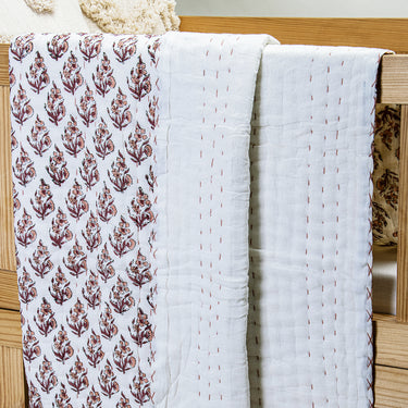 Natural Dyed Multicolor Floral Printed Cotton Baby Blankets and Quilts