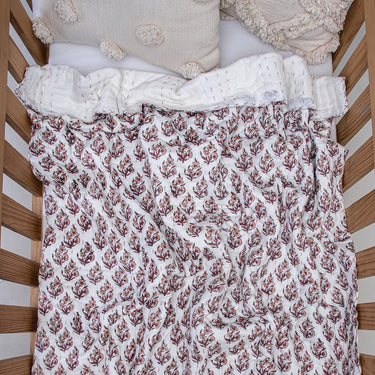 Natural Dyed Multicolor Floral Printed Cotton Baby Blankets and Quilts