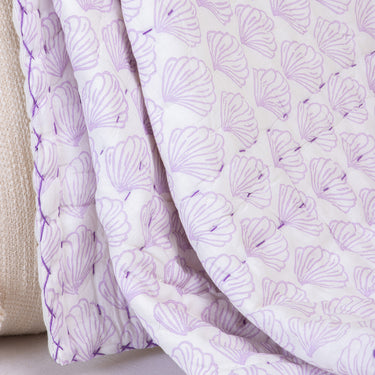 Natural Hand Block Purple Printed Soft Baby Blankets