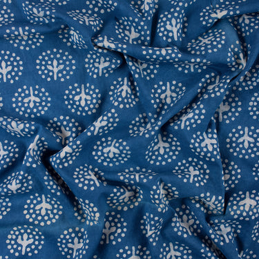 Natural Indigo Cotton Hand Block Print Fabric