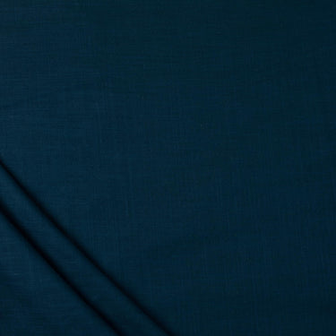 Navy Blue Plain Cotton Slub Fabric Material for Dresses