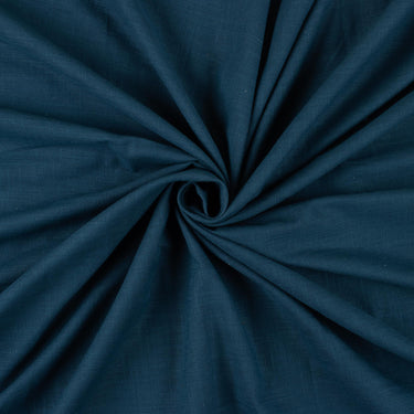 Navy Blue Plain Cotton Slub Fabric Material for Dresses