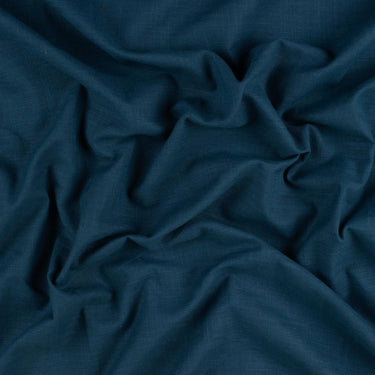 Navy Blue Plain Cotton Slub Fabric Material for Dresses