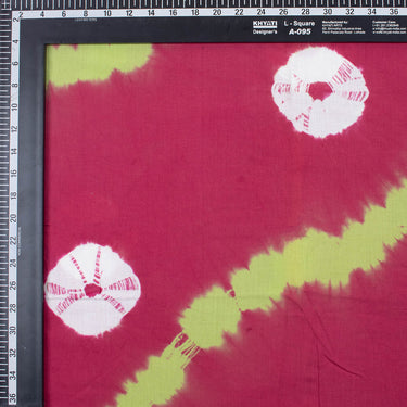 New Cotton Red Polkas Dots Tie Dye Shibori Fabric