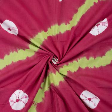 New Cotton Red Polkas Dots Tie Dye Shibori Fabric