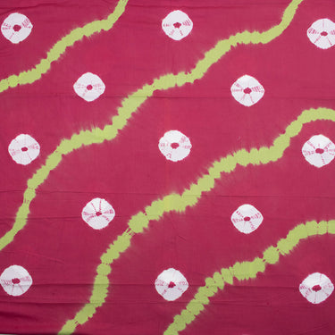 New Cotton Red Polkas Dots Tie Dye Shibori Fabric