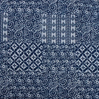 New Indigo Blue Hand Block Printed Cotton Fabric