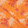 Orange Floral Cotton Hand Block Printed Dabu Fabric