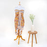 Orange Floral Hand Block Printed Cotton Womens Sarong