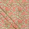 Orange Floral Organic Cotton Hand Block Print Fabric