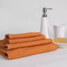 Orange Organic Cotton Waffle Bath Towel For Womens, Men