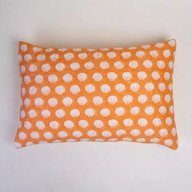 Orange Pure Cotton Kantha Quilted Pillow Cover
