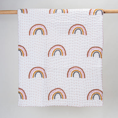 Organic Cotton Baby Quilt Rainbow Printed