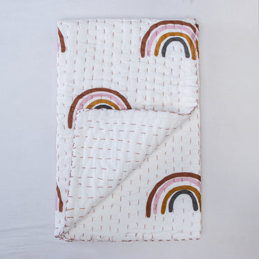 Organic Cotton Baby Quilt Rainbow Printed