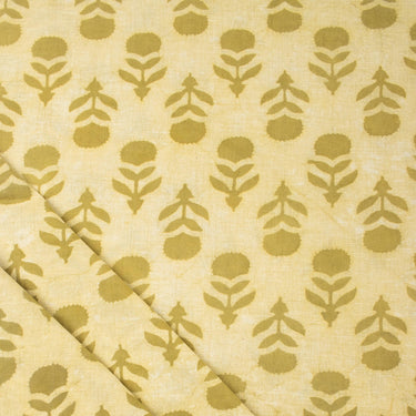 Organic Cotton Floral Bagru Hand Block Print Fabric for Summer