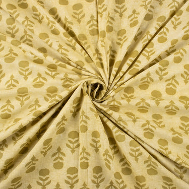 Organic Cotton Floral Bagru Hand Block Print Fabric for Summer