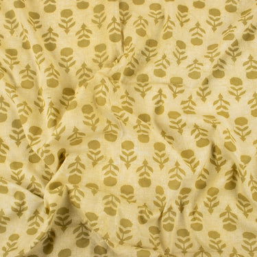 Organic Cotton Floral Bagru Hand Block Print Fabric for Summer