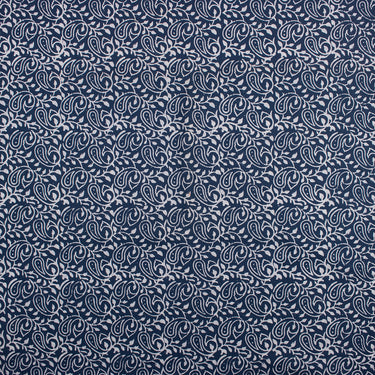 Organic Cotton Indigo Floral Hand Block Print Fabric