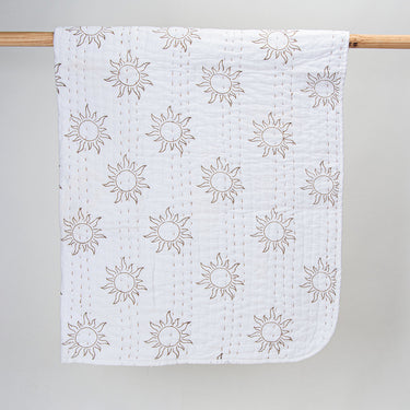 Organic Cotton Kantha Baby Quilt Sun Flower Printed