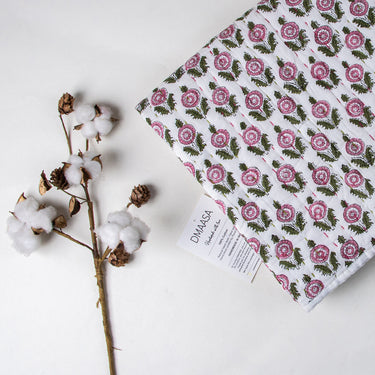 Organic Cotton Kantha Handmade Baby Quilts Floral Printed
