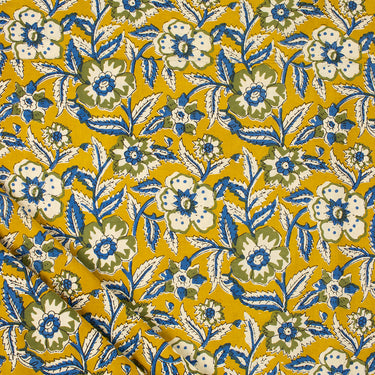 Pure Cotton Leaf Bagru Hand Printed Fabric