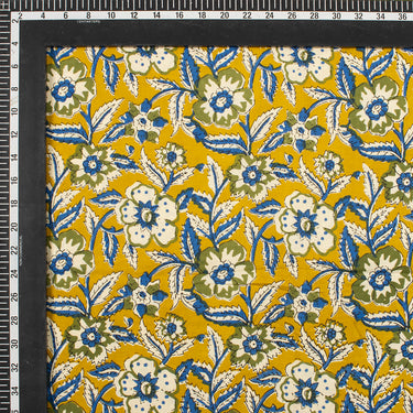 Organic Cotton Leaf Bagru Hand Printed Fabric