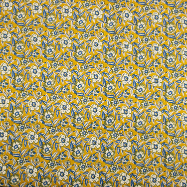 Organic Cotton Leaf Bagru Hand Printed Fabric