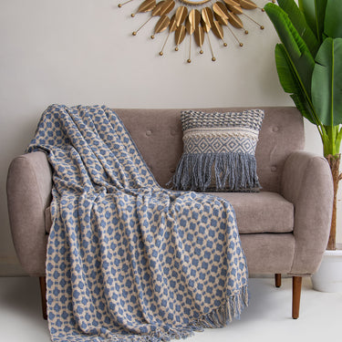 Organic Cotton Material Woven Throw Blanket for Couch