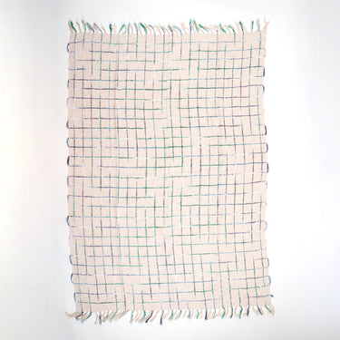 Organic Cotton Off White Woven Sofa Throw Blanket