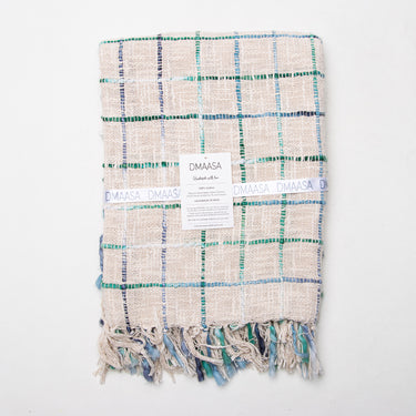 Organic Cotton Off White Woven Sofa Throw Blanket