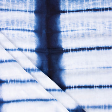 Organic Cotton Tie And Dye Shibori Blue Fabric