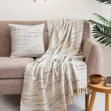 Organic Cotton Woven Sofa Throw with Cushion Gift Sets for Her