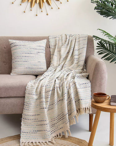 Organic Cotton Woven Sofa Throw with Cushion Gift Sets for Her