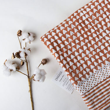 Organic Hand Block Geometrical Print Cotton Baby Blankets