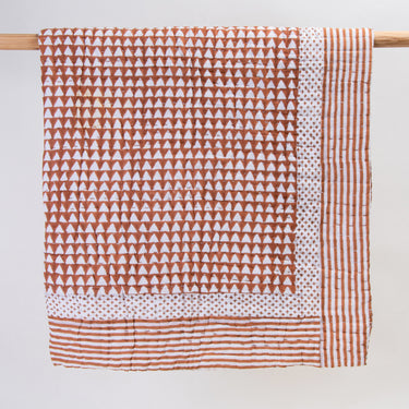 Organic Hand Block Geometrical Print Cotton Baby Blankets
