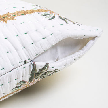 Kantha Cotton Handmade Palm Print Quilted Pillow Covers