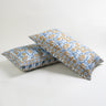 Cotton Floral Block Print Pillow Case Reversible