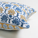 Cotton Floral Block Print Pillow Case Reversible