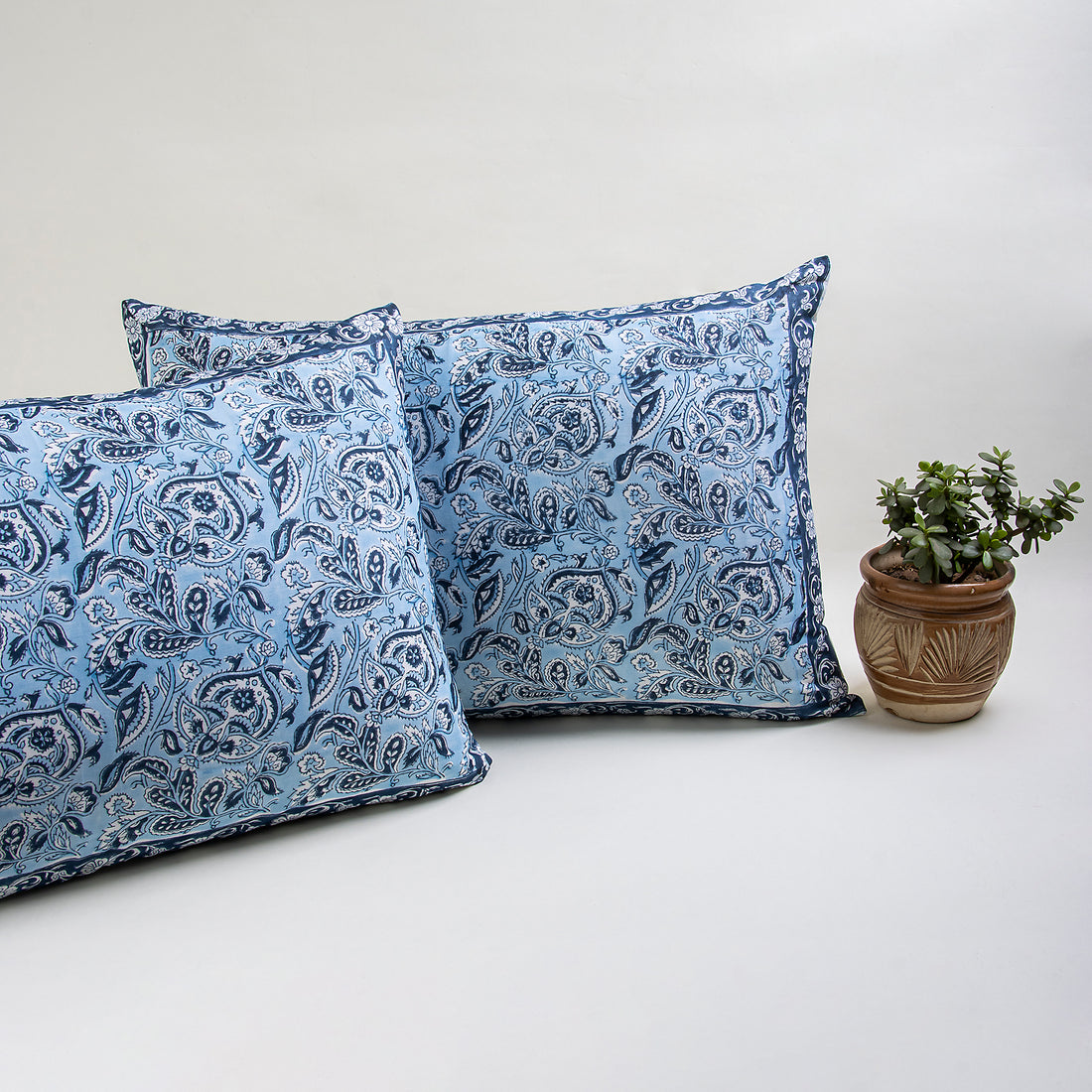 Beautiful Flower Cotton Jaipur Block Print Cushion Covers