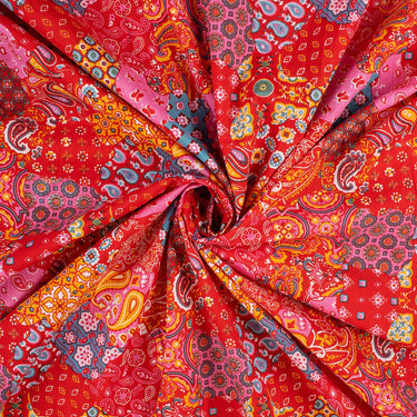 Paisley Hand Block Printed Cotton Summer Dress Fabric