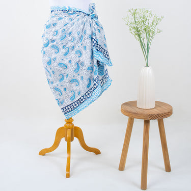 Paisley Pareo Sarong Cotton Hand Block Printed