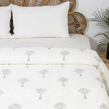 Palm Print Cotton Blanket