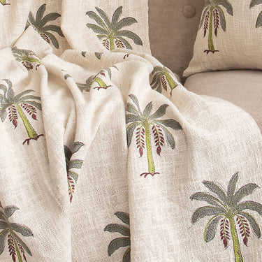 Palm Print Sofa Throw Blanket For Decor