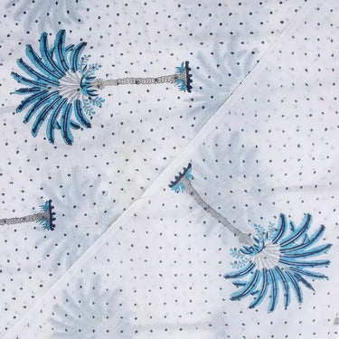 Palm Tree Cotton Hand Block Printed Clothing Fabric