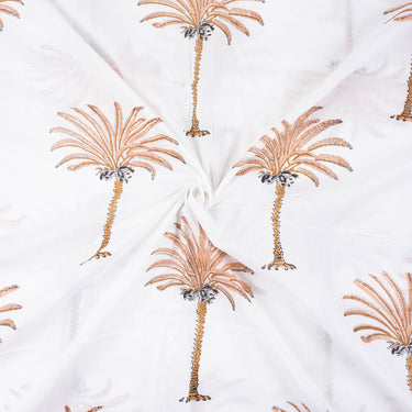 Palm Tree Hand Block Print Fabric