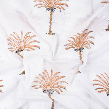 Palm Tree Hand Block Print Fabric