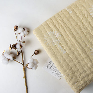 Palm Tree Print Kantha Organic Cotton Baby Blanket