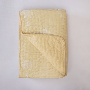 Palm Tree Print Kantha Organic Cotton Baby Blanket