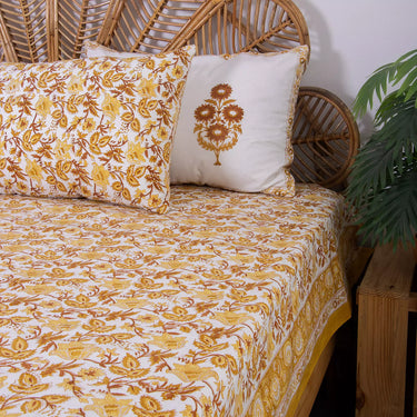 Perfect Gift For Wife Cotton Double Bedsheet With Pillow Cover